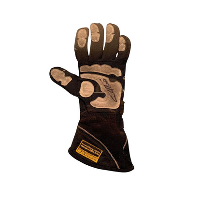 Brown leather Fernando Alonso 2017 F1 Racing glove with a visible brand label on a white background