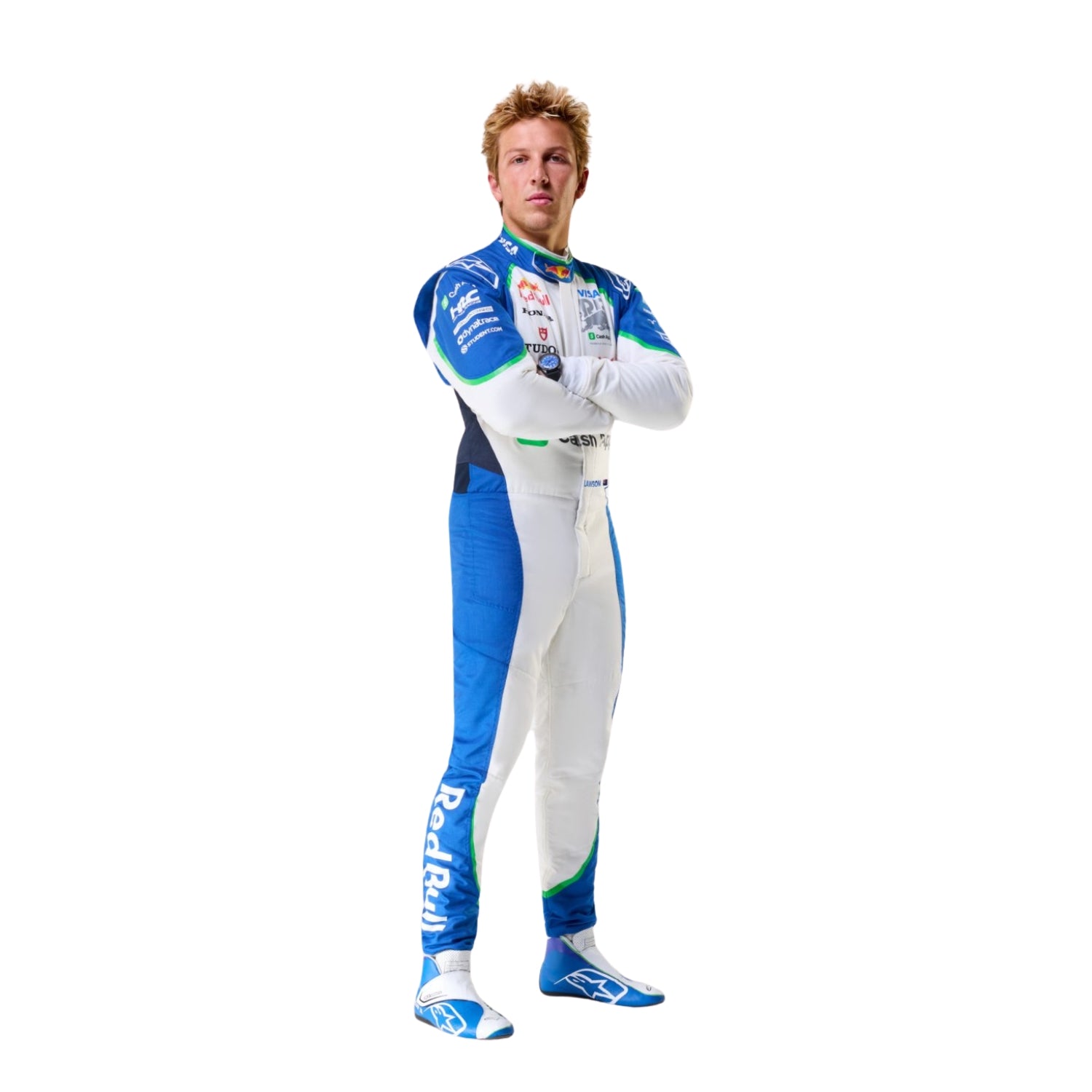 Right side Liam Lawson 2025 Visa Cash App Edition F1 Race Suit