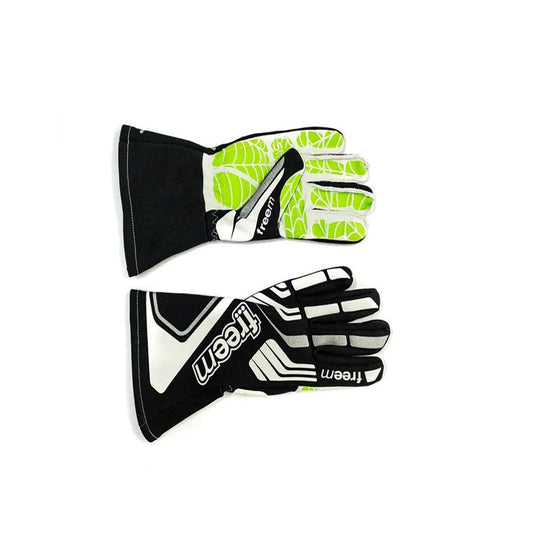 Pair of Freem Spider Touch 2 Racing gloves with a brand logo on a white background