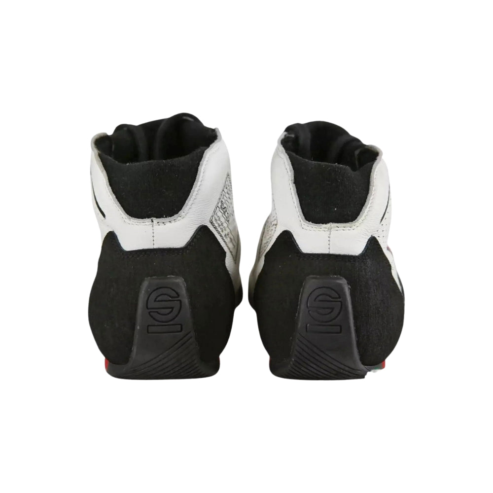 Pair of black and white Marcus Ericsson 2021 Indy 500 Racing shoes on a white background