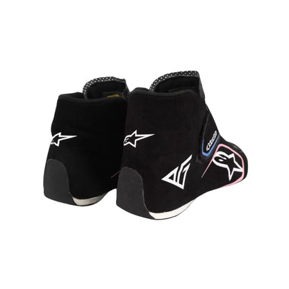 Black Pierre Gasly Monaco GP 2023 F1 racing boots with visible branding on a white background