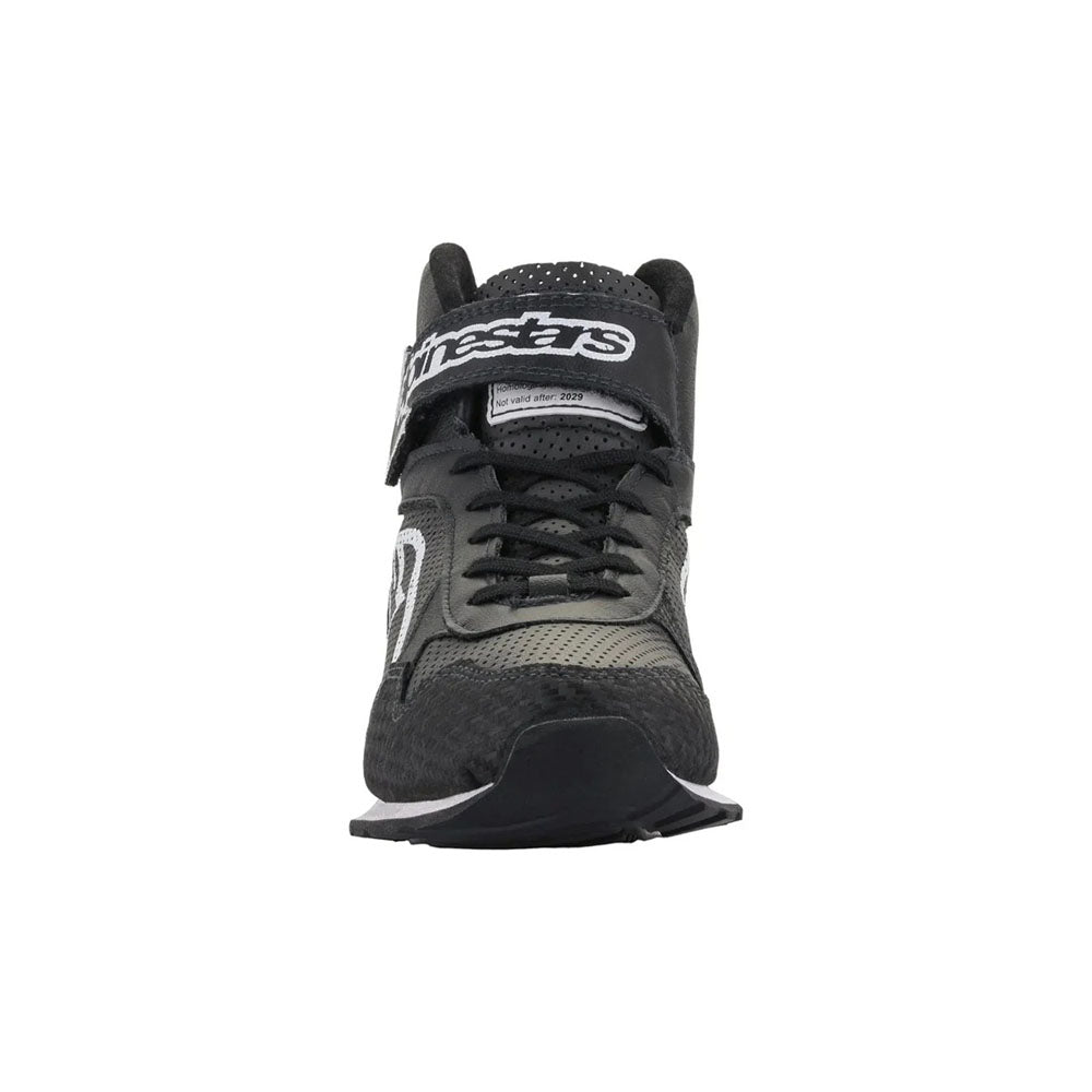 Black and gray RADAR Mechanic Racing athletic shoe with brand logo on a white background