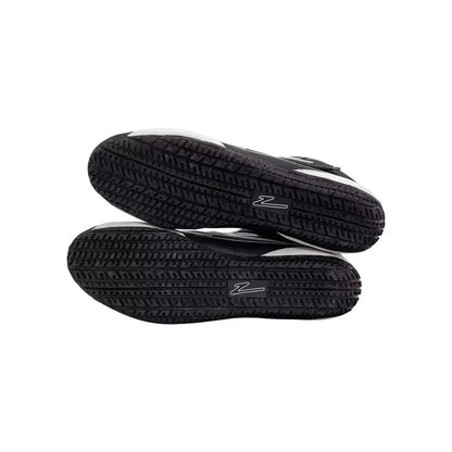Black and white ZR-50 Kart Racing shoes with a brand logo on a white background